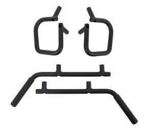 Jeep Wrangler JK Rubicon Grab Handles - Front + Rear - Fishbone Offroad - Steel, 4-Door Models Only - Black Textured - `07-`18